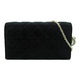 Dior-Velvet Cannage Lady Dior Convertible Clutch-Black