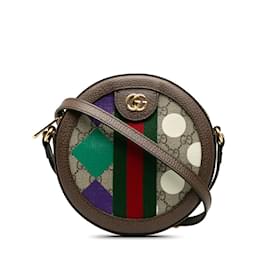 Gucci-Mini GG Supreme Ophidia Shoulder Bag 574978-Beige