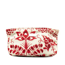 Gucci-Floral Print Canvas Cosmetic Pouch 039 9968-White