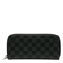 Louis Vuitton-Damier Graphite Zippy Long Wallet N63095-Black