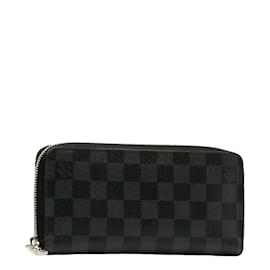 Louis Vuitton-Damier Graphite Zippy Long Wallet N63095-Black