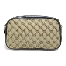 Gucci-GG Supreme Marmont Crossbody Bag  147632.0-Brown