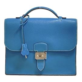 Hermès-Togo Sac A Depeches Bag 27-Blue