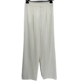 Autre Marque-NON SIGNE / UNSIGNED  Trousers T.US 6 silk-White
