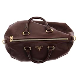 Prada-PRADA  Handbags T.  leather-Dark red