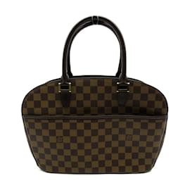 Louis Vuitton-Louis Vuitton Bolsa de lona horizontal Damier Ebene Sarria N51282 Em uma boa condição-Marrom