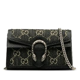 Gucci-GG Denim Super Mini Dionysus Crossbody Bag 476432-Black