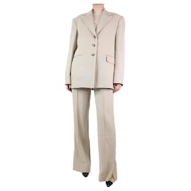Autre Marque-Beige linen jacket and trouser set - size S/l-Other