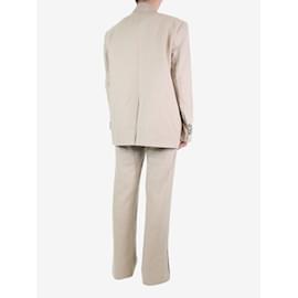 Autre Marque-Beige linen jacket and trouser set - size S/l-Other