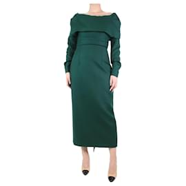 Autre Marque-Dark green off-shoulder dress - size UK 8-Green