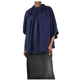Roksanda Top girocollo in seta blu scuro - taglia UK 8 Blu