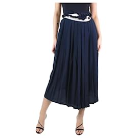 Golden Goose Deluxe Brand-Blue silk-blend pleated midi skirt - size S-Blue