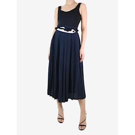 Golden Goose Deluxe Brand-Blue silk-blend pleated midi skirt - size S-Blue