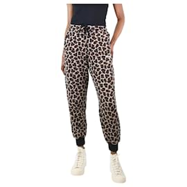 Msgm-Brown leopard print joggers - size M-Brown