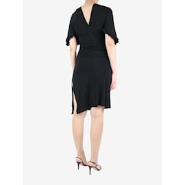 Paco Rabanne-Black short-sleeved beaded-neck dress - size UK 10-Black