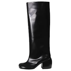 Dries Van Noten-Black knee high leather boots - size EU 39-Black