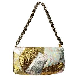 Dries Van Noten Borsa a spalla in lurex patchwork multicolor Multicolore