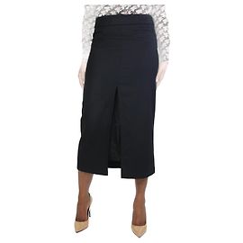 Dries Van Noten Schwarzer Schlitzrock – Größe UK 12 Schwarz
