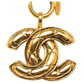 Chanel-Collier pendentif Chanel Or CC-Doré