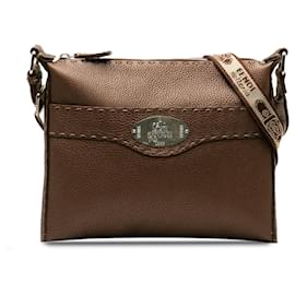 Fendi-Fendi Brown Selleria Crossbody-Brown