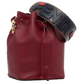 Fendi-Fendi Mon Tresor Beuteltasche aus rotem Leder-Rot