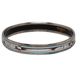 Hermès-Hermes Blue Narrow Enamel Bangle-Blue,Light blue