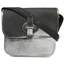 Hermès-Toile Mini Buenaventura Crossbody Bag-Black