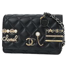 Chanel-Cruise 2021 Matelasse Coco Clips Wallet On Chain-Black