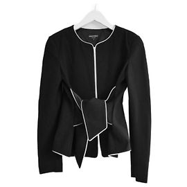 Emporio Armani Kimono Sash Blazer Jacke Schwarz
