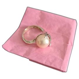 Autre Marque anillo de oro blanco 18 Cts Beige