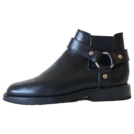 Botas Harness de cuero negro Saint Laurent Negro