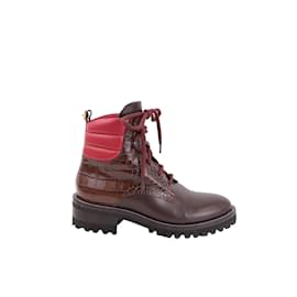 Autre Marque-Lace-up leather boots-Navy blue