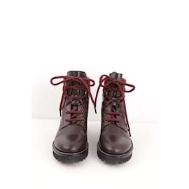 Autre Marque-Lace-up leather boots-Navy blue