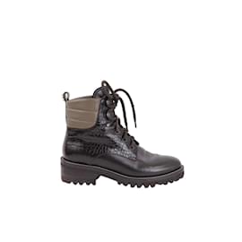 Autre Marque-Lace-up leather boots-Black