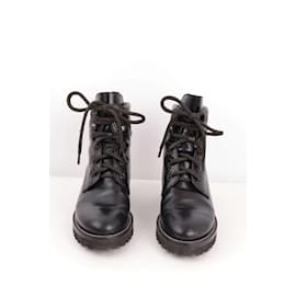 Autre Marque-Lace-up leather boots-Black