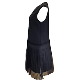Autre Marque-Wolford Black Mesh Detail Sleeveless Nylon Dress-Black