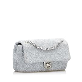 Chanel-Gray Chanel Ground Control Pluto Glitter Single Flap Bag-Other