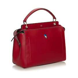 Fendi-Rote Fendi große DotCom-Ledertasche-Rot