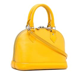 Louis Vuitton-Cartable jaune Louis Vuitton Epi Alma BB-Jaune