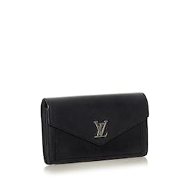 Louis Vuitton-Black Louis Vuitton Lockme Long Wallet-Black