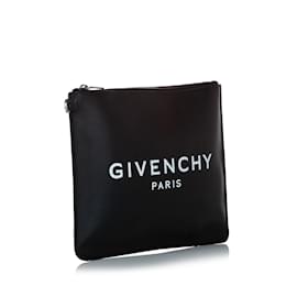 Givenchy-Schwarze Clutch aus Leder mit Givenchy-Logo-Schwarz