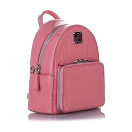MCM-Pink MCM Patent Leather Backpack-Pink