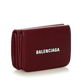 Balenciaga-Carteira de couro vermelha Balenciaga em papel-Vermelho