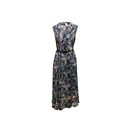 Prada-Mehrfarbige Prada 2019 Ärmelloses Kleid mit Blumendruck, Größe IT 44-Mehrfarben