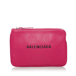 Balenciaga-Pink Balenciaga XS Everyday Leather Pouch-Pink