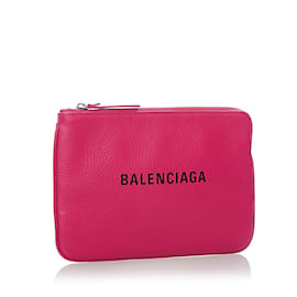 Balenciaga-Pink Balenciaga XS Everyday Leather Pouch-Pink