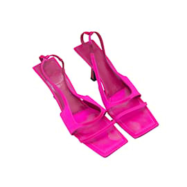 Khaite-Fuchsia Khaite Satin Square-Toe Sandals Size 39.5-Other