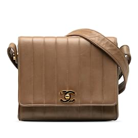 Chanel-Brown Chanel Quilted Lambskin Mademoiselle Crossbody-Brown