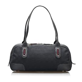 Gucci-Black Gucci GG Canvas Princy Handbag-Black