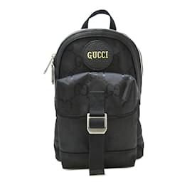 Gucci-Black Gucci GG Nylon Off the Grid Sling Backpack-Black